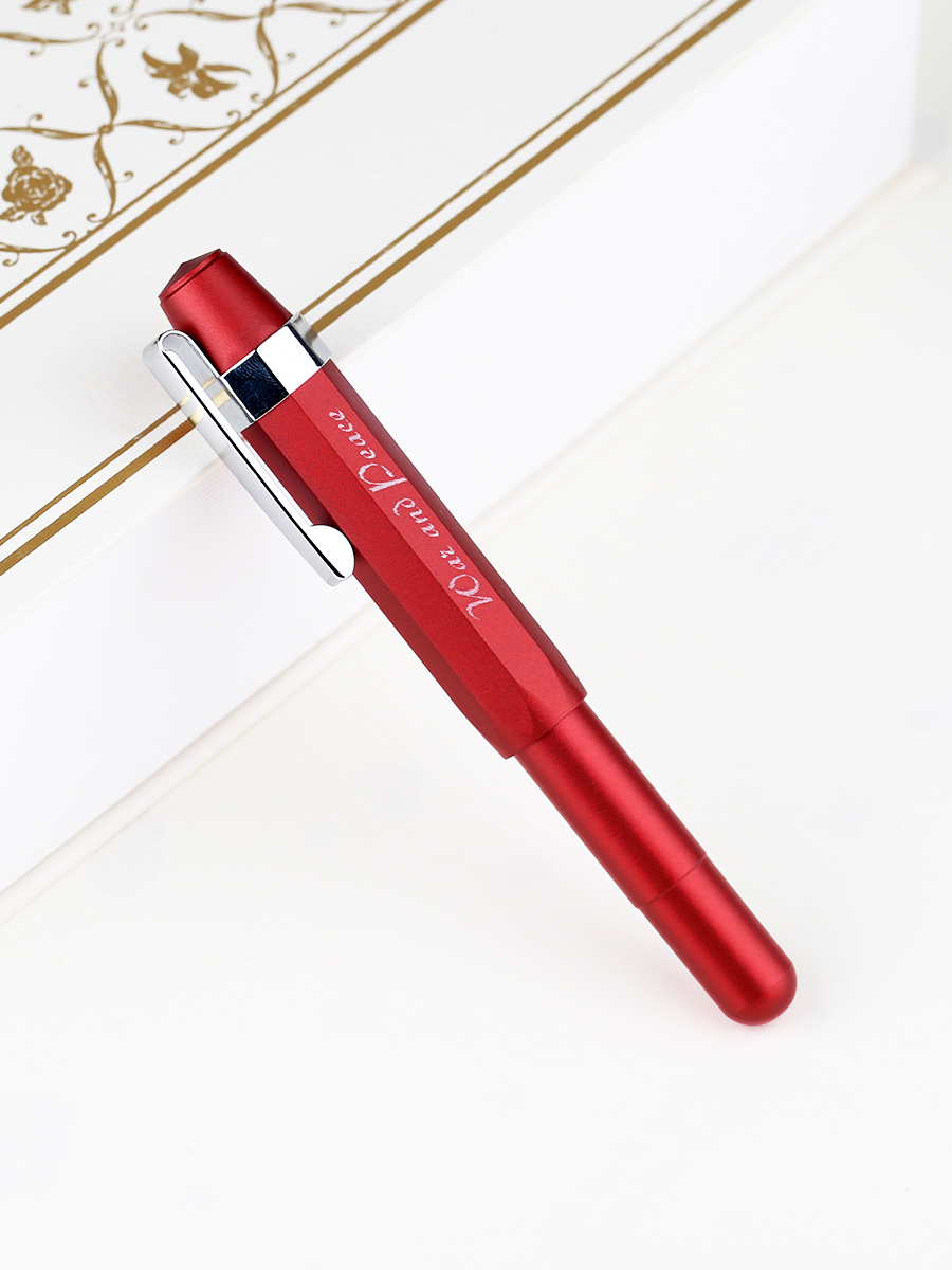 Majohn Alpha Aluminum Alloy Vintage Travel Short Fountain Pen EF/F/Bent Nib Office School Stationery Pocket Ink Writing Pen: Red / EF
