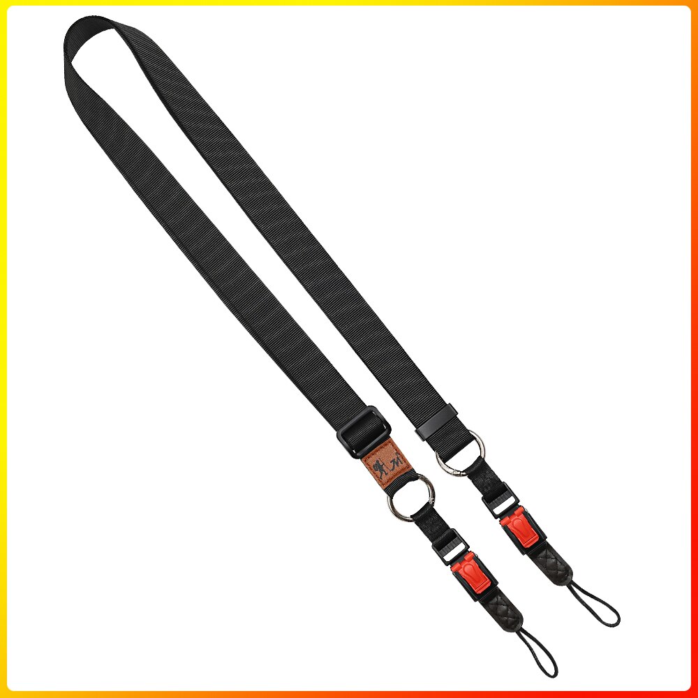 Sangle de cou pour appareil photo DSLR, sangle de cou réglable, rétro, Film, sangle d&#39;épaule, Vintage, corde douce et longue, cordon universel: Black