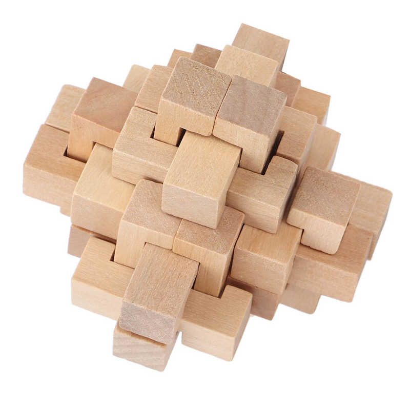 Unlock Interlock Puzzle Logic Training Brain Development Wooden Portable Birthday Puzzle Unlock Toy for Home Office for