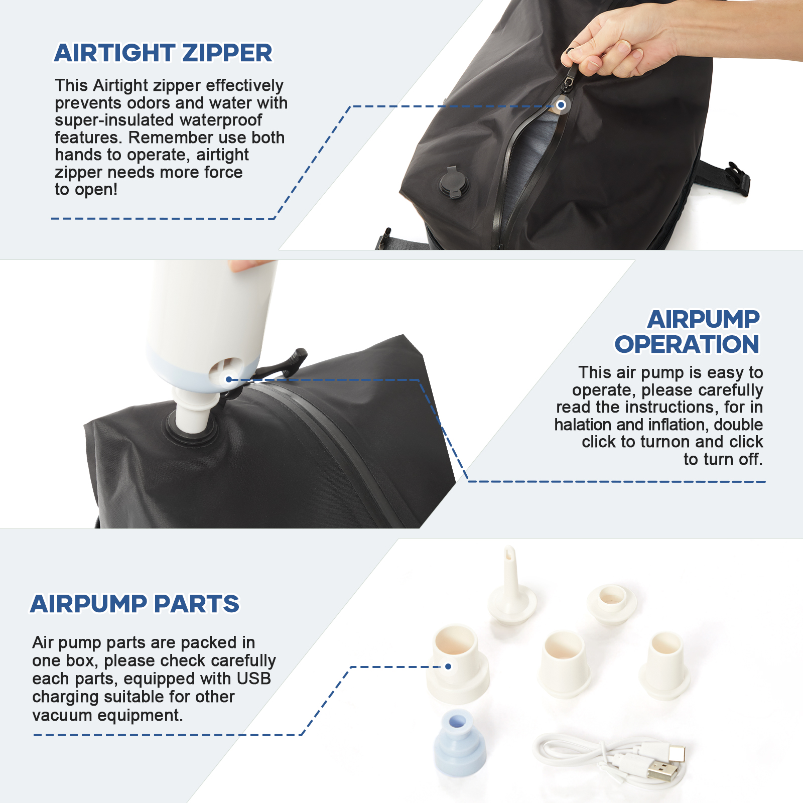 Backpack Men Waterproof Multiple Pockets Backpack Men's Work Bag Vacuum Compression Backpack Hiking Travel Backpack Notebook Bag