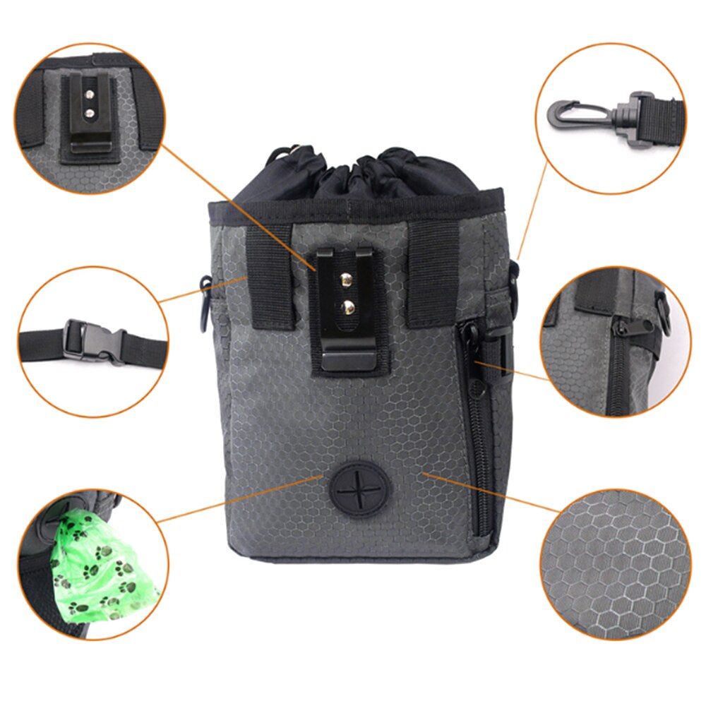 1Pcs Portable Pet Treat Pouch Dog Obedience Agility Training Treat Bags Detachable Pup Feed Pocket Puppy Snack Reward Waist Bag