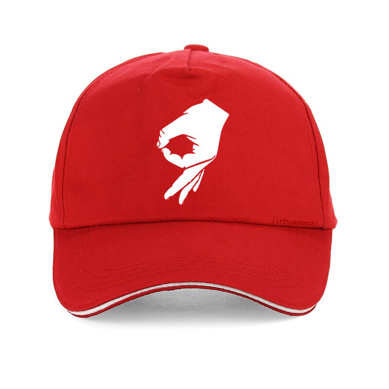 Okay hånd tegn baseball cap finger ok mænd kvinder harajuku udskrivning far hat justerbare snapback hatte gorras: Rød