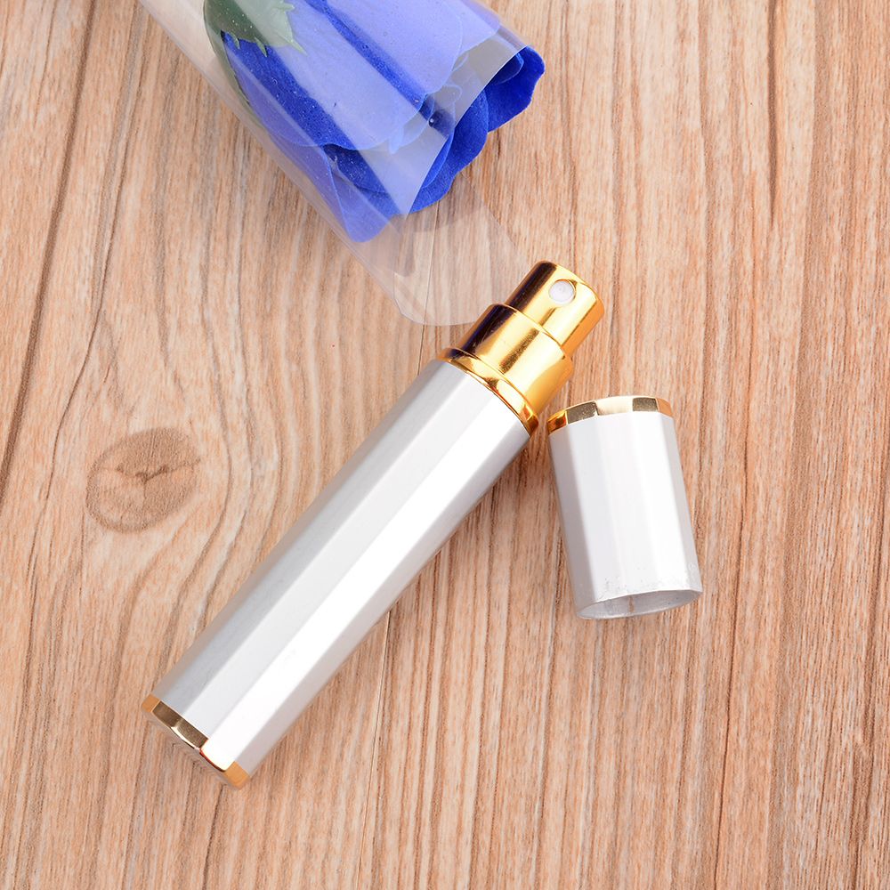 Neue 8 ml Polygon Aluminium Nachfüllbar Parfüm sprühen Leere Kosmetische Behälter für Frau Mädchen Verpackung Veranstalter Reisen Zubehör: Silber-
