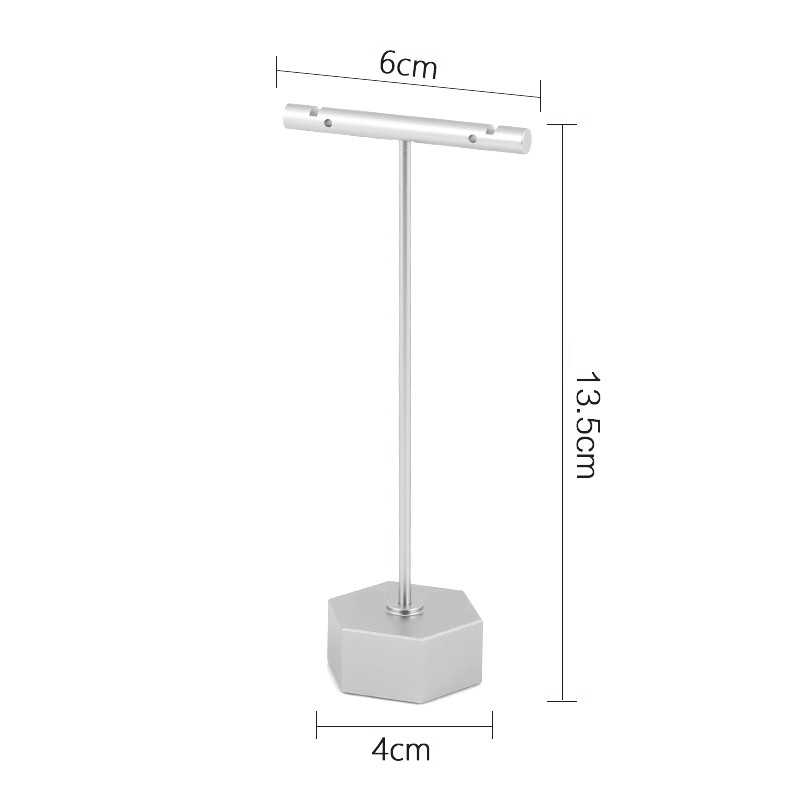 Örhängen i metall, displayställ för försäljning av smycken, ringörhängen, förvaringsställ, t-barhållare, örhängen, hängande arrangör: Blå