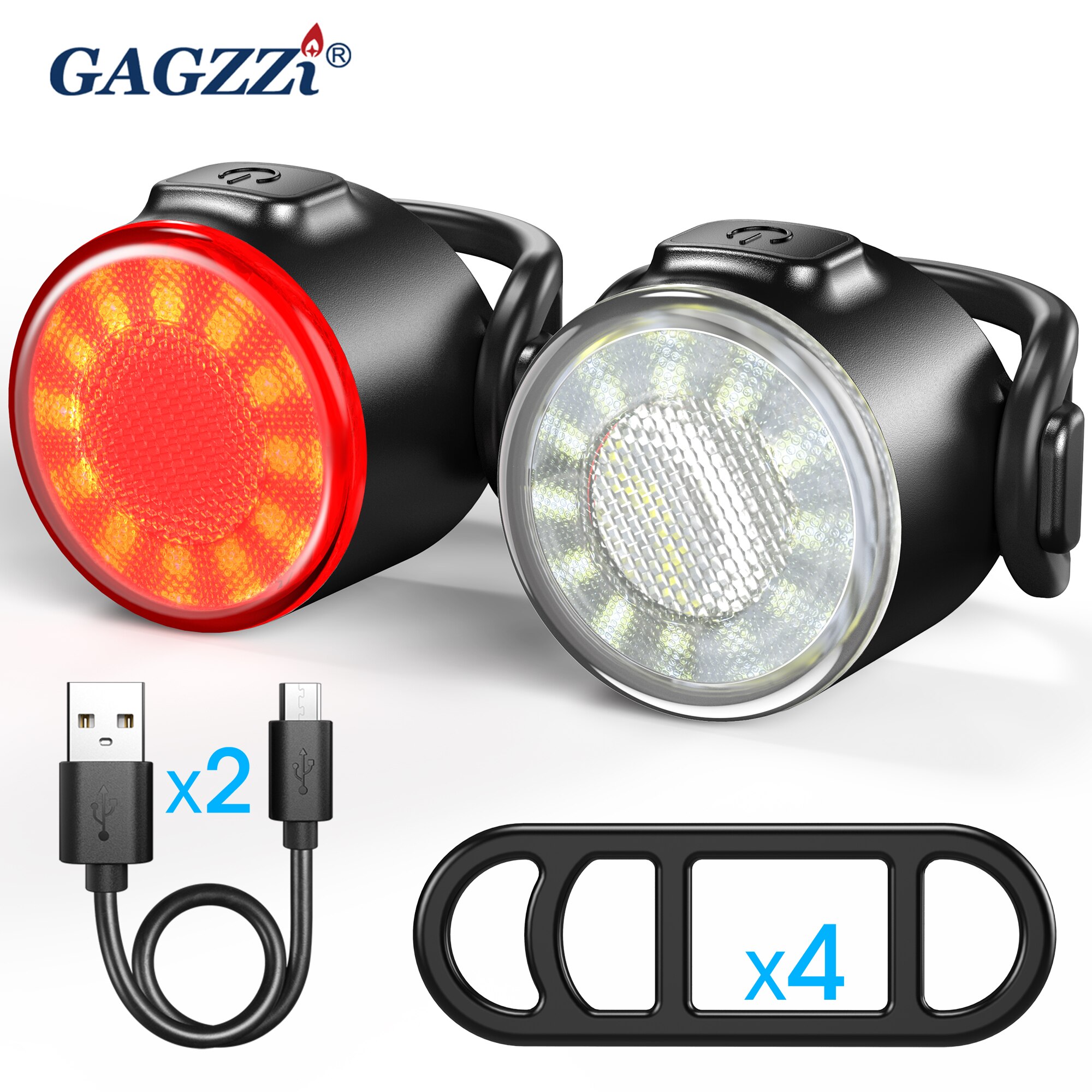 Bicycle Lights Set Waterproof Flashlight for Bicycle 6 Modes Rechargeable Bike Taillight LED Bike Front Light Rear Lamp
