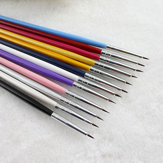 Populær 12 stk nail art penn blyant pensel maling prikker akryl verktøy pensel sminke børster nailart penn pensel maquillaje