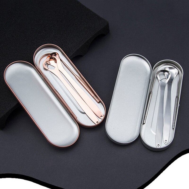 3Pcs Edelstahl Zunge Reiniger Metall Zunge Schaber Oral Reinigung für Entfernen Fleck zu Frischer Atem