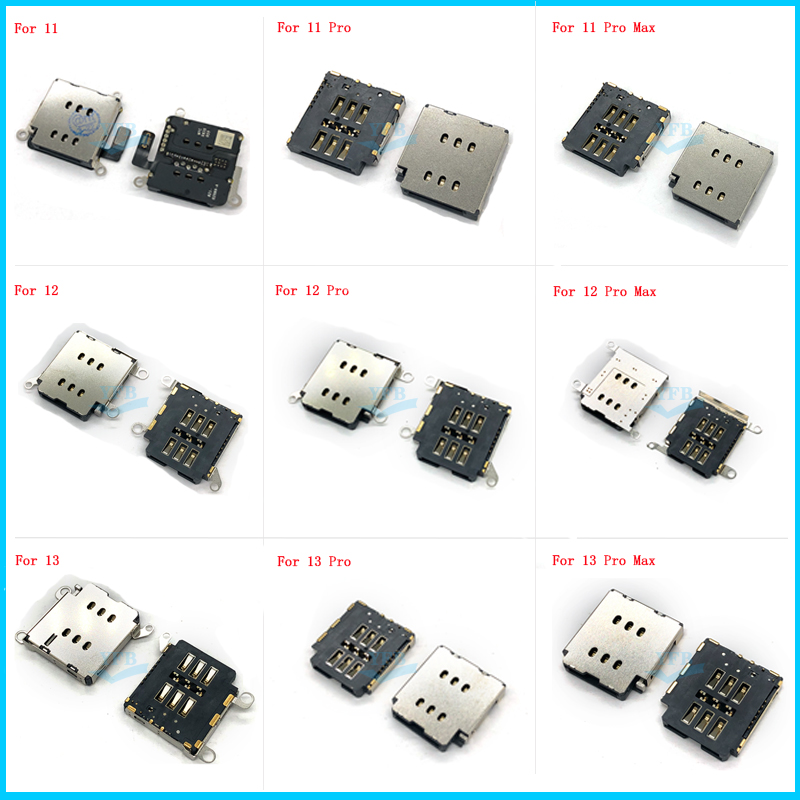 For Iphone XR 11 12 13 Pro Max Dual Sim Card Reader Holder Tray Socket Slot Flex Cable Replacement