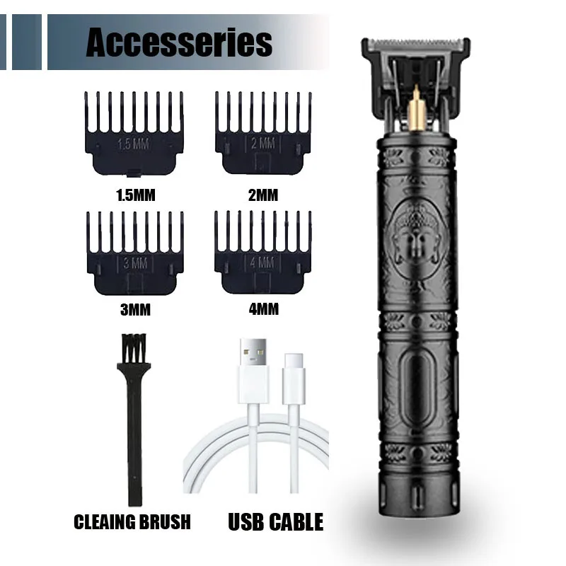 Electric Hair Trimmer for Men Wireless Beard Mustache Grooming Kit Powerful Facial Hair Clipper for Barber Shop: green