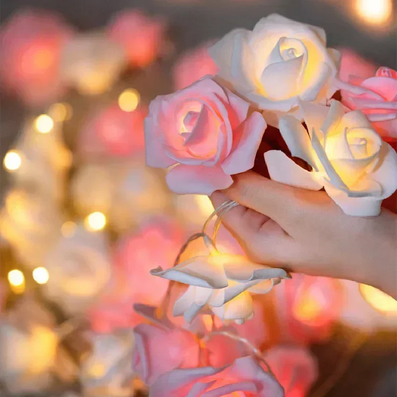 Guirnalda de luces LED con batería para boda, guirnalda de jardín al aire libre, decoración de habitación para el día de la madre, de acampada