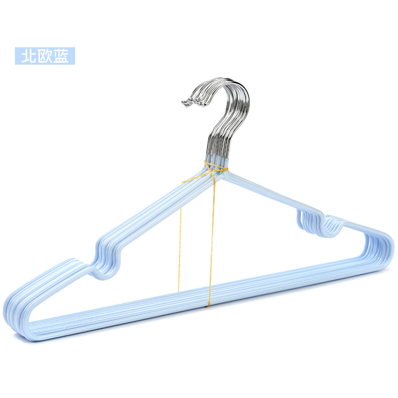 5 st metallgalgar utan halkskydd, slitstarka och robusta klädställningar, platsbesparande för organisering av sovrummet: Blå