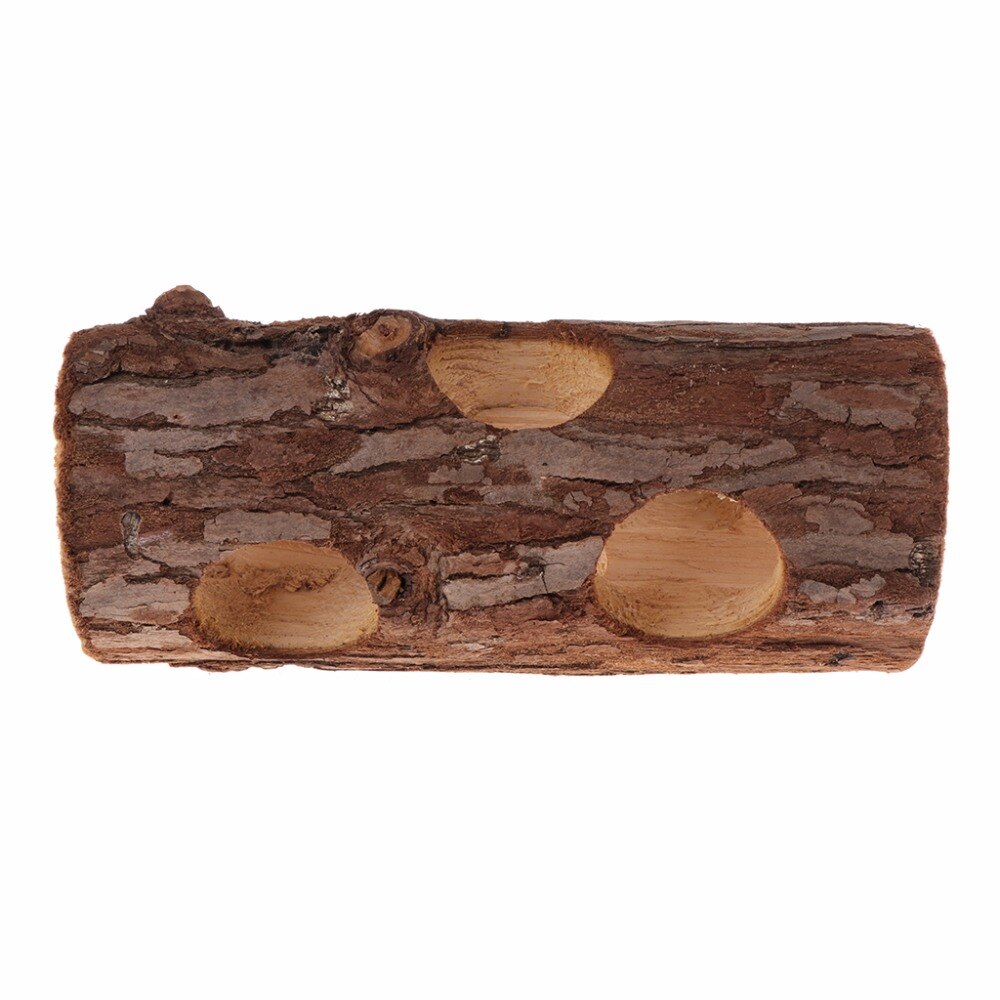 Túnel de hámster con forma de tubería, juguetes de madera Natural para masticar, mascotas pequeñas, ardilla, conejillo de indias, Chinchilla, suministros para animales pequeños, C42