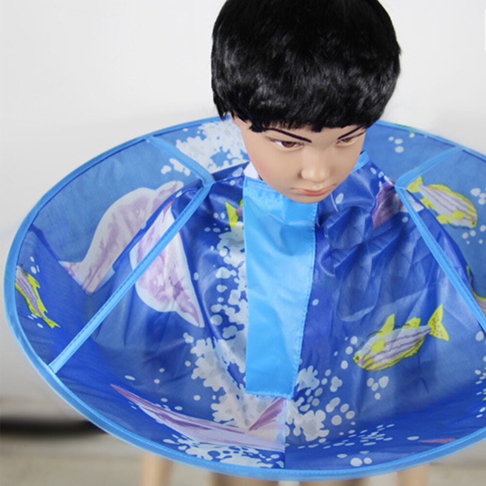 Vattentät barn frisyr mantel förkläde cape salong frisörkläder paraply diameter 60cm