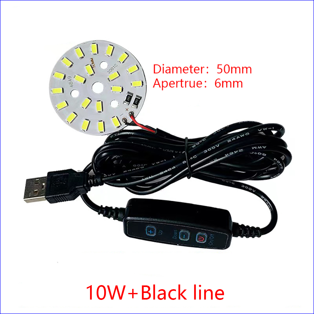 1 Stuks Dc 5V Dimbaar 5730 Smd Led Lamp 1W 2W 3W 4W 5W 10W Led Licht Kralen Wit Warm Wit Licht Met 10 Stappen Aan Te Passen Schakelaar.: WHITE / 1w