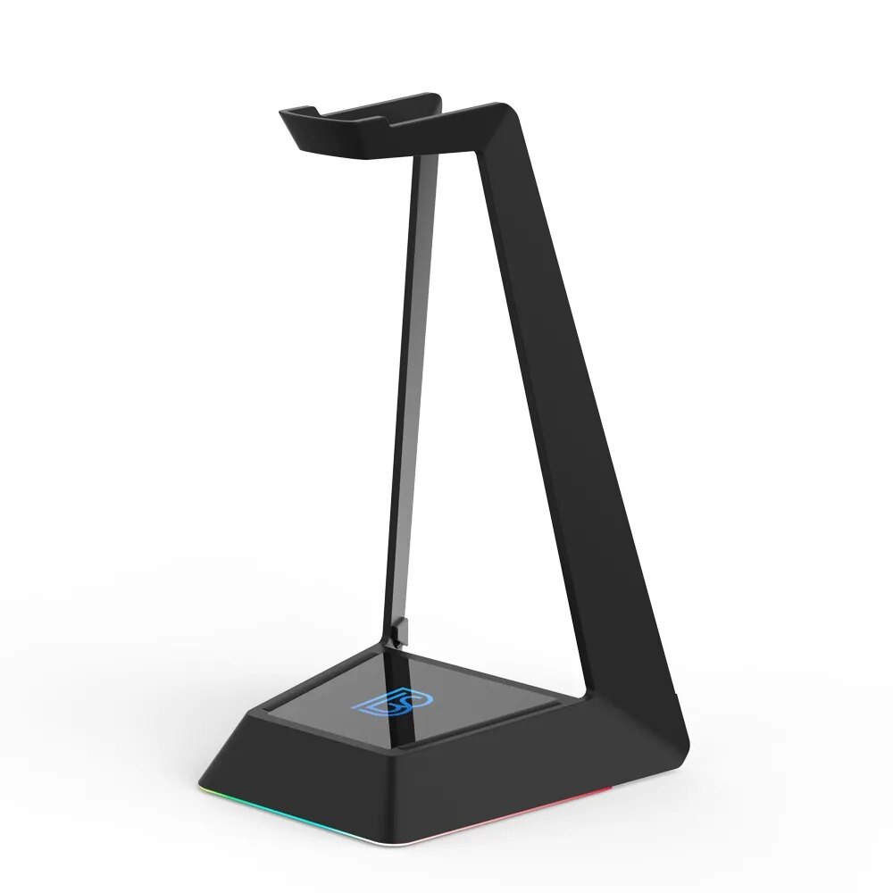 headset stativ hodetelefonholder rgb lysbase inkluderer usb -hub -funksjon multi -søle trådløs frakt bestselger: Svart