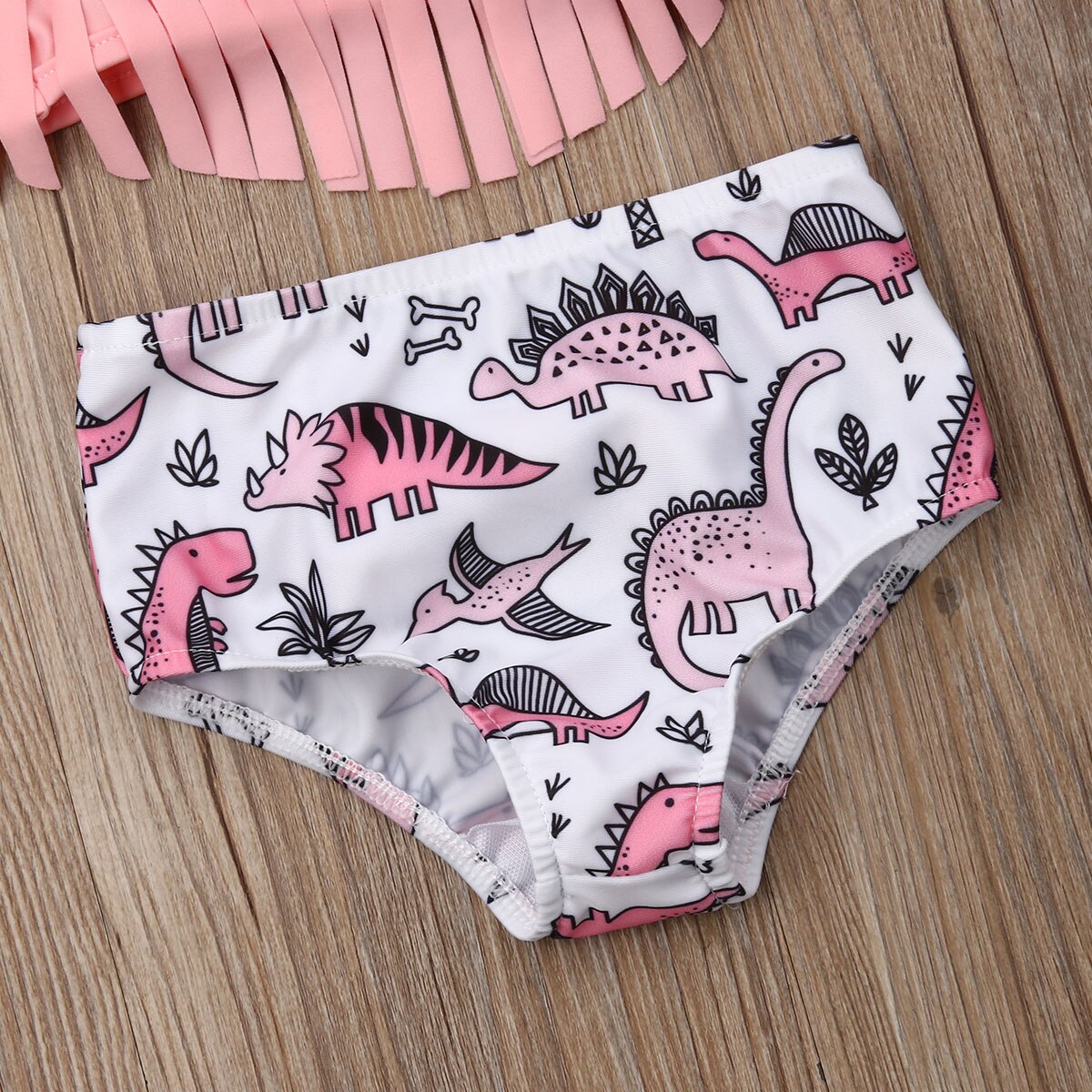Baby Badeanzug Neue Sommer freundlicher Mädchen Quaste Gurt Spitzen Dinosaurier Unterseite Stirnband 3 Stck Bademode Beachwear-badeanzug 0 -24 M