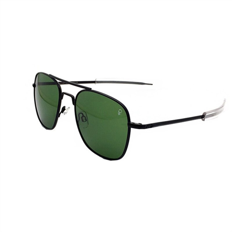 Militar do exército americano piloto ao óculos de sol lente de vidro dos homens mulher marca designer condução óculos masculino op55 op57 alta qualidade: black green