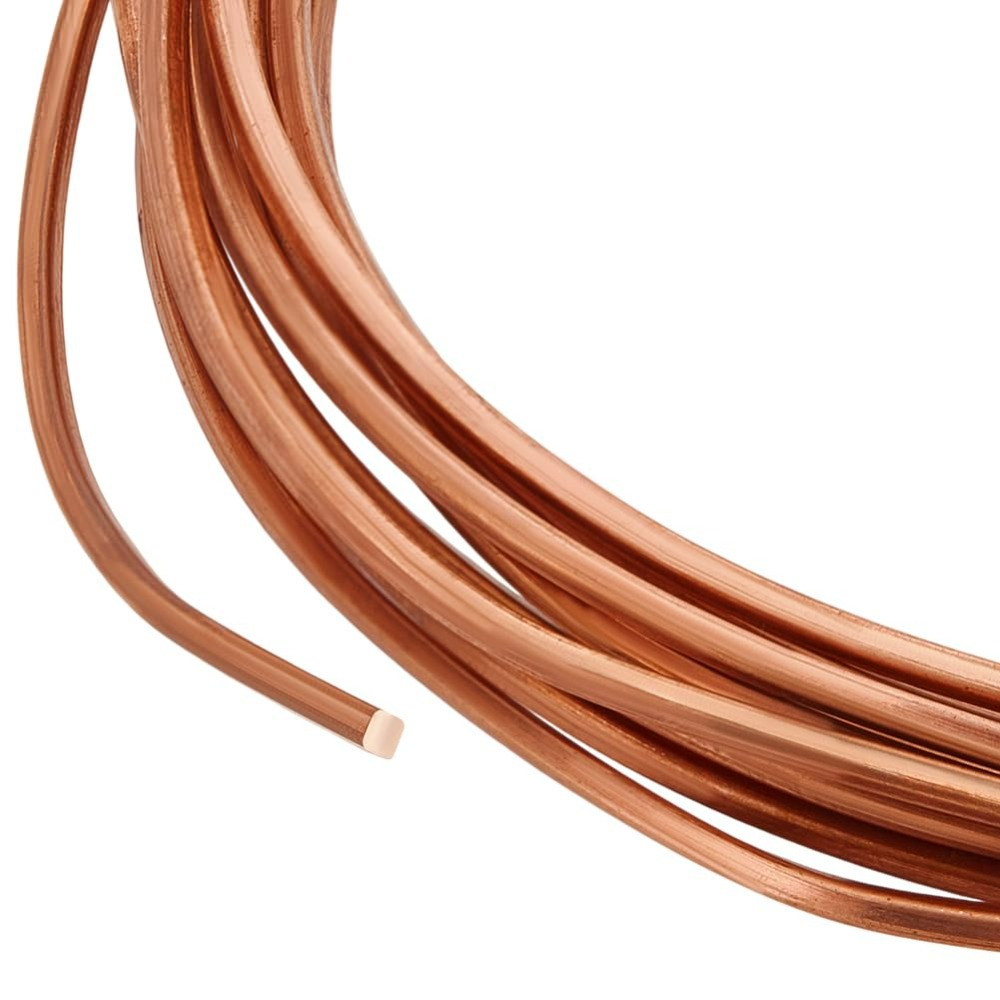 9.8Ft Square Copper Wire 14 Gauge Pure Copper Wire Craft Wire for Jewelry Making Gem Metal Wrap Garden Sculpting Armature kit: Default Title