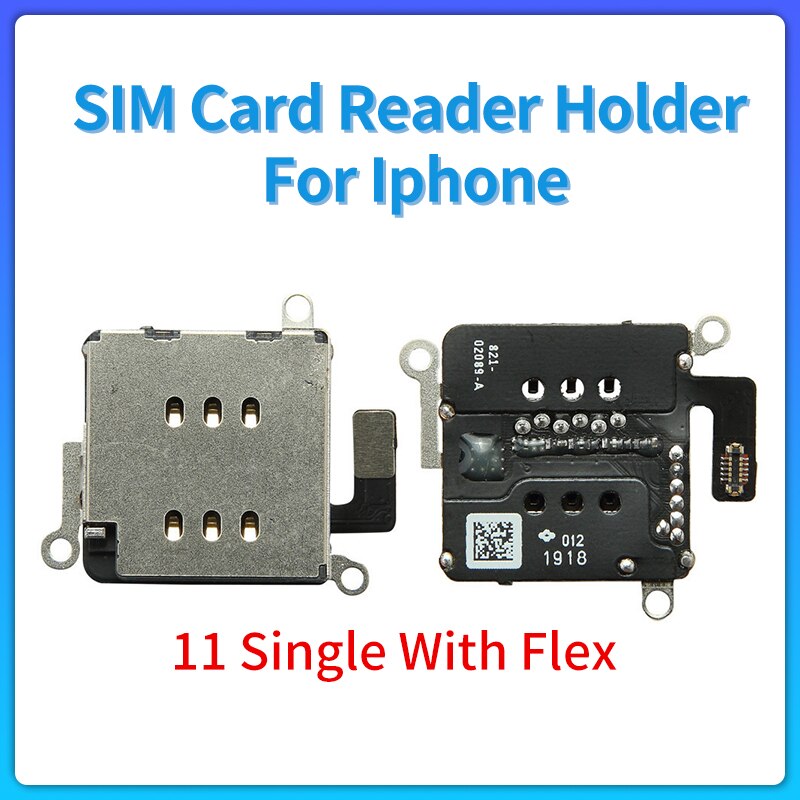 100% Tested SIM Card Reader Holder Flex Cable For Iphone 11 12 Pro Max 12MINI Tray Slot Socket Repair Replacement Part