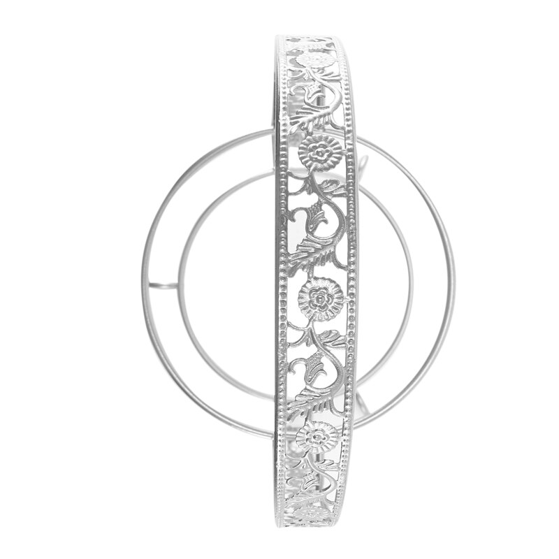 2X Metal Cake Stand Double-Layer Arch-Shaped Golden Fruit Dessert Rack Wedding Birthday Party Decoration Stand Silver