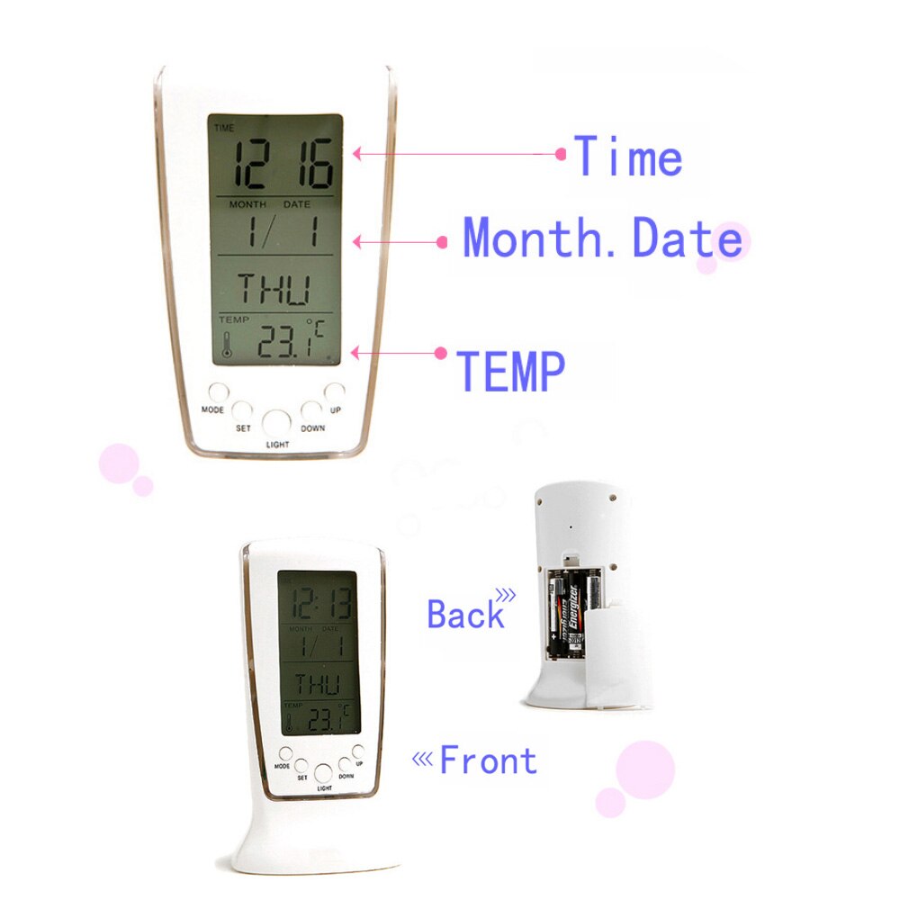 Digital Alarm Clock Large Display Multifunction for Bedrooms with Night light music alarm clock digital thermometer Reverse time