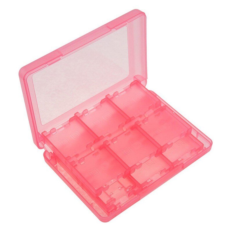 ForNDS Game Card Box 3DS 28 Card Case 24 In 1 Game Card Box 3DS Cassette Boxes For Nintendo Games: Pink