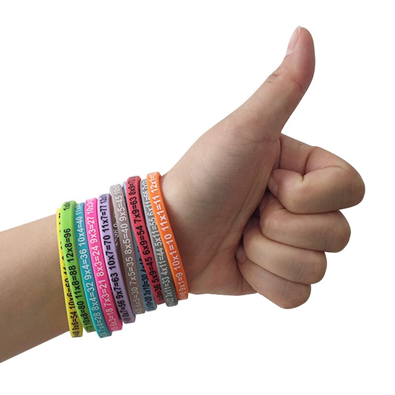 12Pcs Vermenigvuldiging Tafels Zachte Siliconen Armband Leren Math Education Polsband Voor Kids NSV775