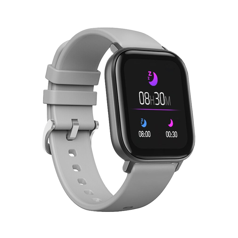 P8 IP67 Waterproof 1.4 Inch Full Touch Screen Heart Rate Blood Smart Sports Watch: Silver gray