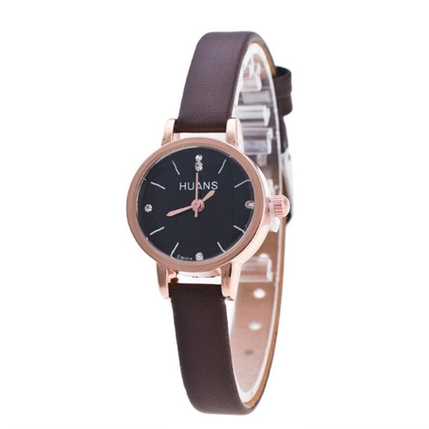 Reloj de pulsera fino para mujer, mini et délicato, minimaliste, a la mode, aleta de pulsera,: Brown