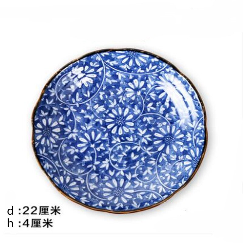 8 Inch Keramische Stijl Inkt Salade Fruitschaal Steak Westerse Voedsel Lade Sushi Moer Plaat Noedels Pizza Kom Keuken Benodigdheden: Zilver