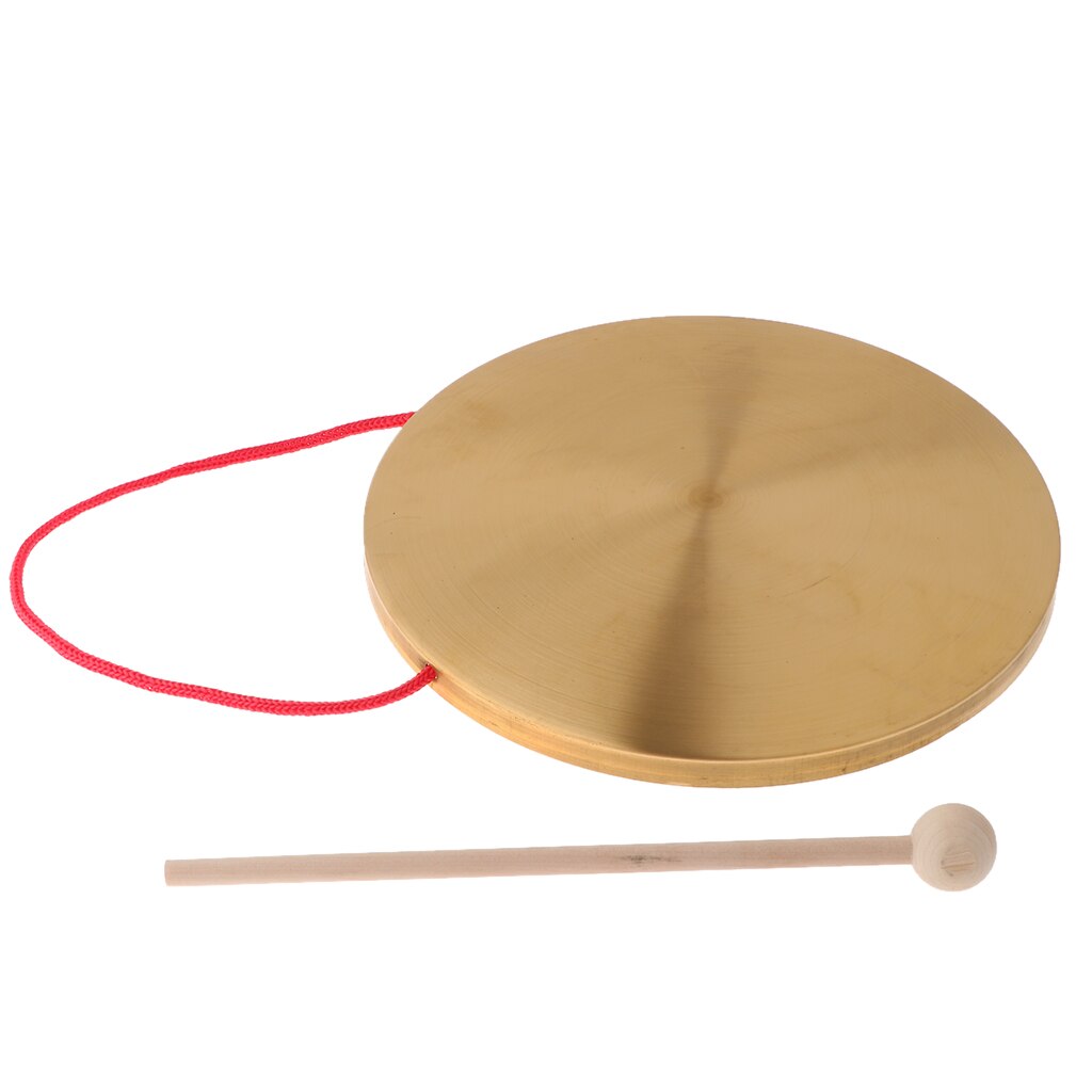 Instrumento tradicional de Metal, platillo con martillo de juego redondo, juguetes educativos para niños de 22cm de diámetro