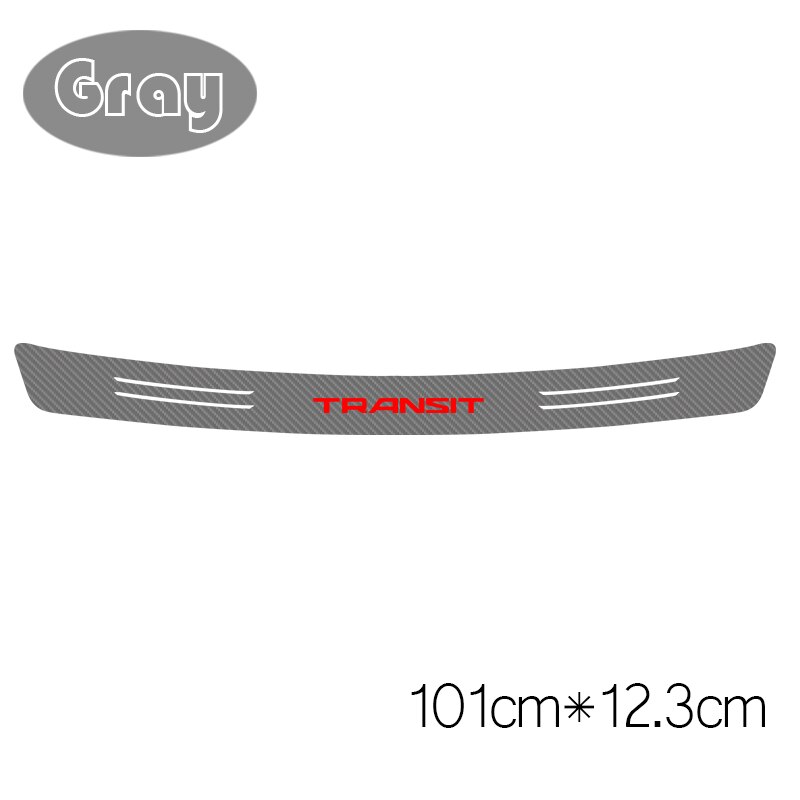 1 pièces voiture coffre Protection pare-chocs arrière décoration décalcomanie pour Ford transit Fiesta fusion ranger mondeo Mustang 3D Auto autocollant: 101CMx12.3CM gray