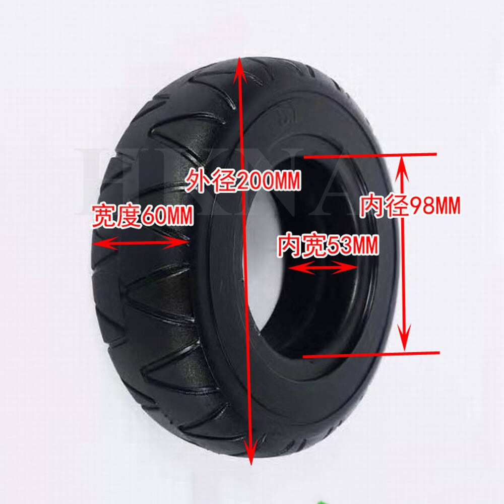 8 Inch Solid Wheel 200x60 Explosion Proof Non Pneumatic Solid Tire for Electric Scooter Front and Rear Keyway Bearing Wheel