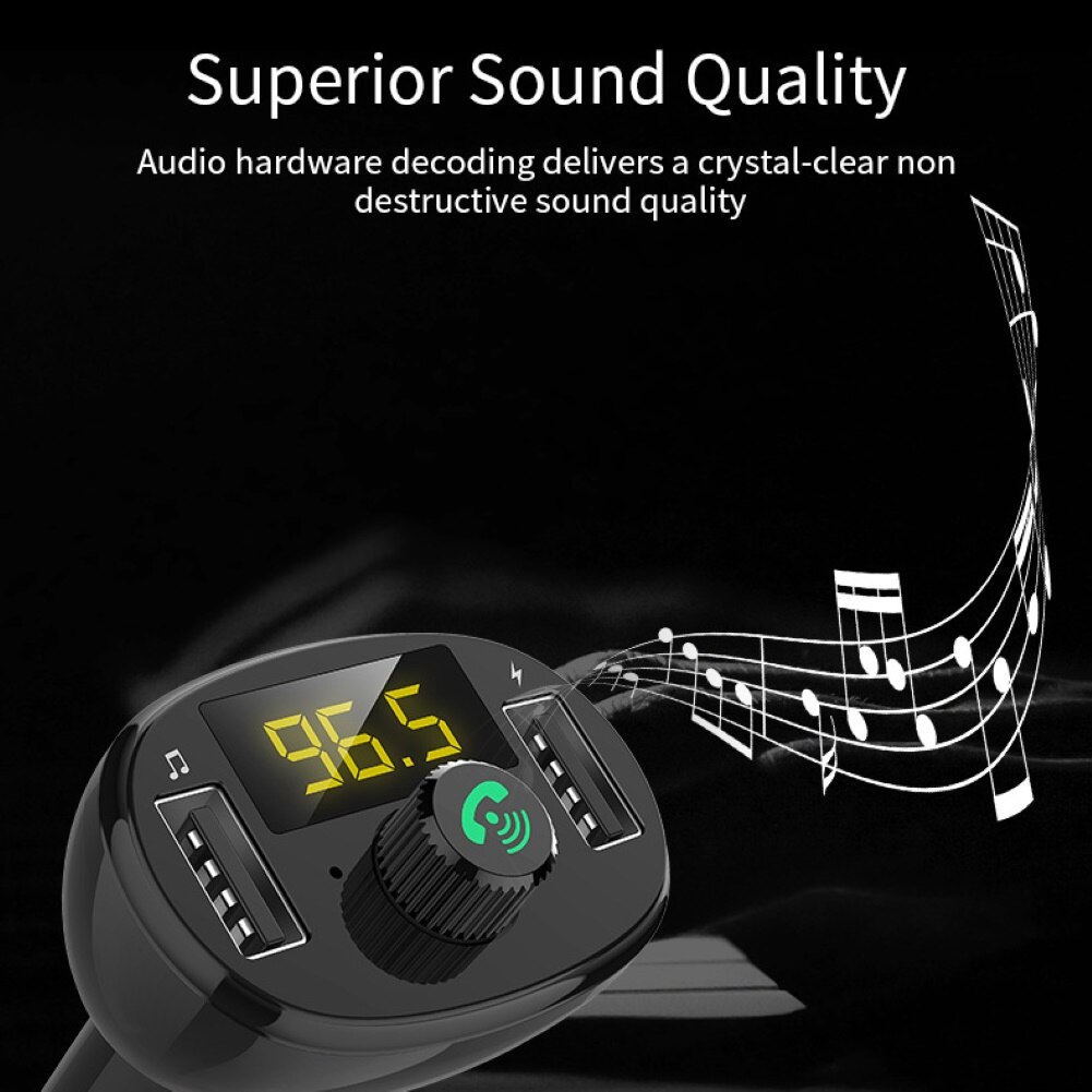 BT23-reproductor de MP3 inalámbrico para coche, transmisor FM con Bluetooth, manos libres, Cargador USB Dual, accesorios eléctricos para automóvil