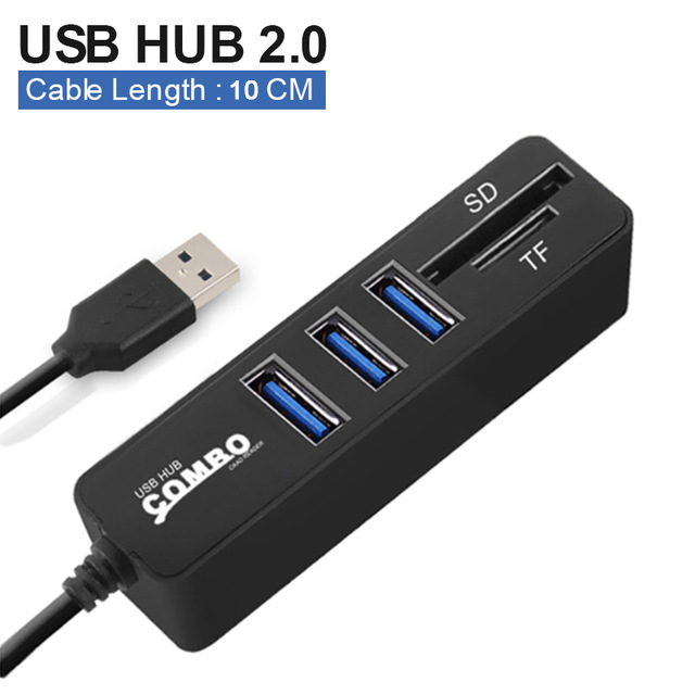 USB HUB 3.0 Multi USB 3.0 HUB Splitter Poort 3/6 Meerdere USB Hub SD CardTF Card Reader High Speed Usb combo voor Computer Laptop: 10cm USB HUB 2.0