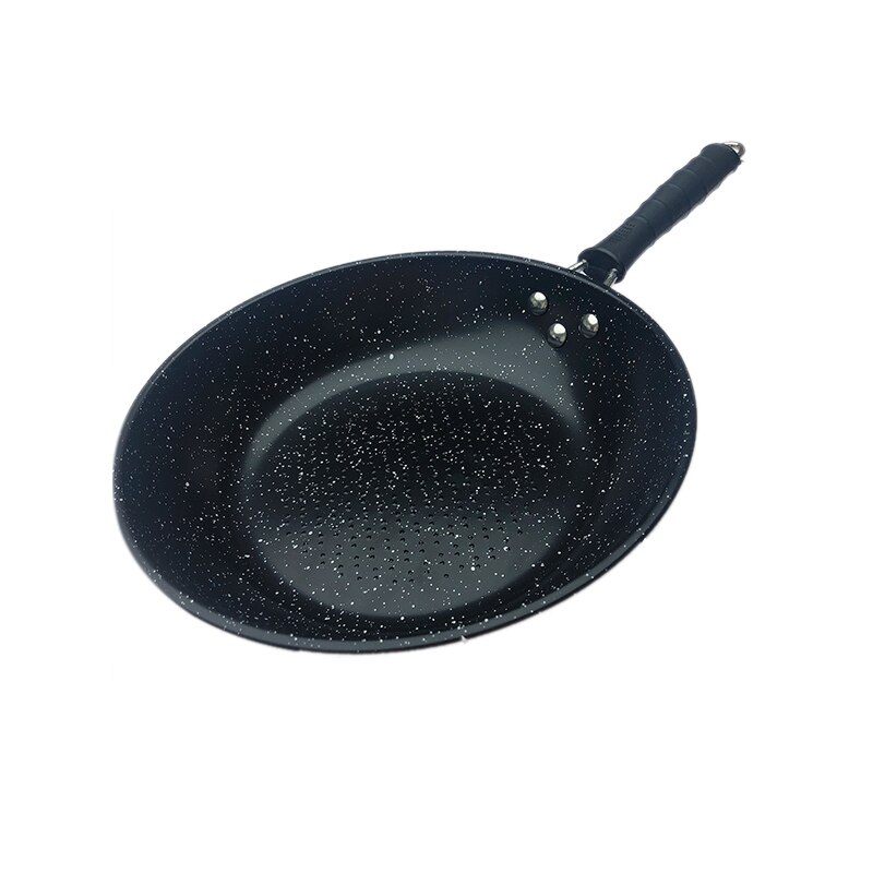 Baizheng røgfri non-stick pande ubelagt sundhed wok pandekage æg bøf stegepande dyb stegepande køkken køkkengrej: 25cm