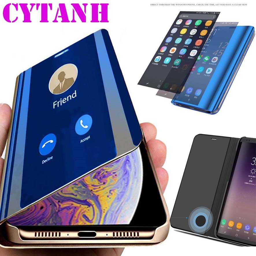 Funda con tapa inteligente para teléfono móvil Samsung, carcasa magnética original de lujo con Vista de espejo para Galaxy A21S, A21 S, A, 21 S, SM, A217, A217F