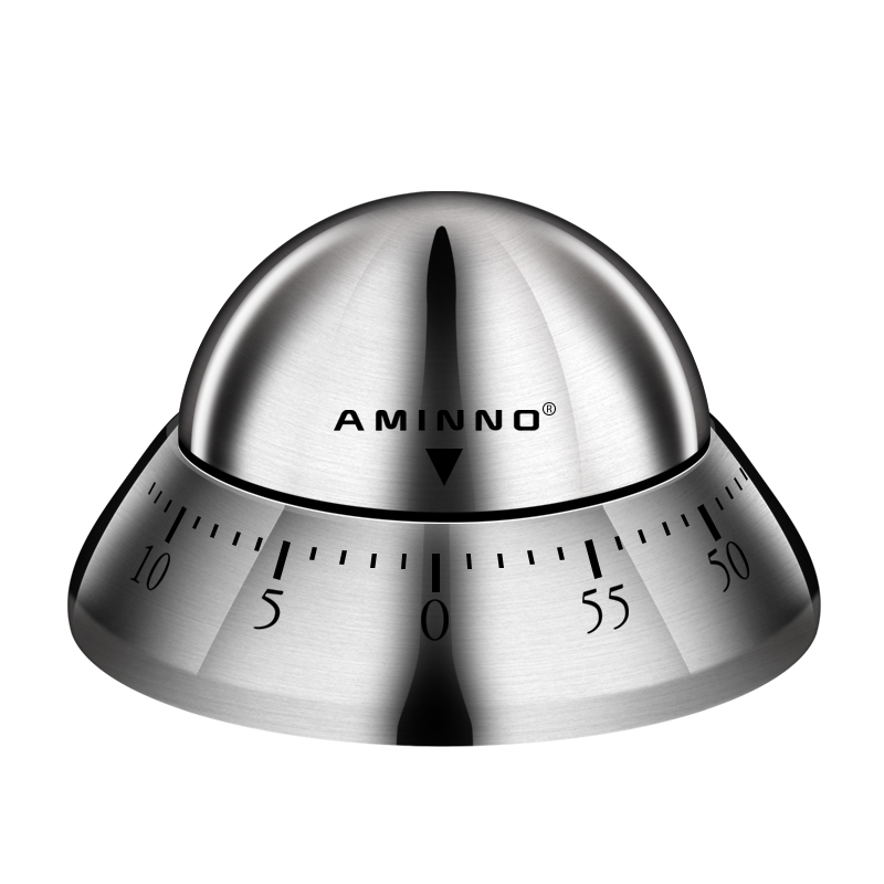 AMINNO Kookwekker handmatig roestvrij staal UFO-vormig mechanisch roterend 60 minuten
