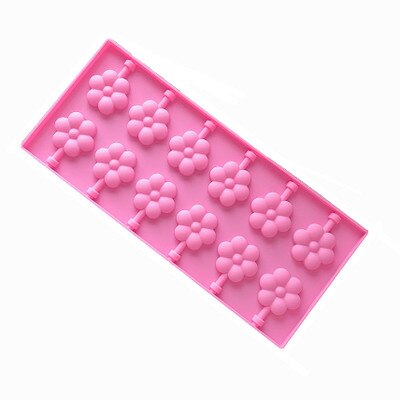 Silikone slikkepinde chokolade kageforme rundt hjerte silikone slikkepinde form blomst slik kageforme bage kage dekorationsværktøj: I   26.3 x 11.5 x 1cm