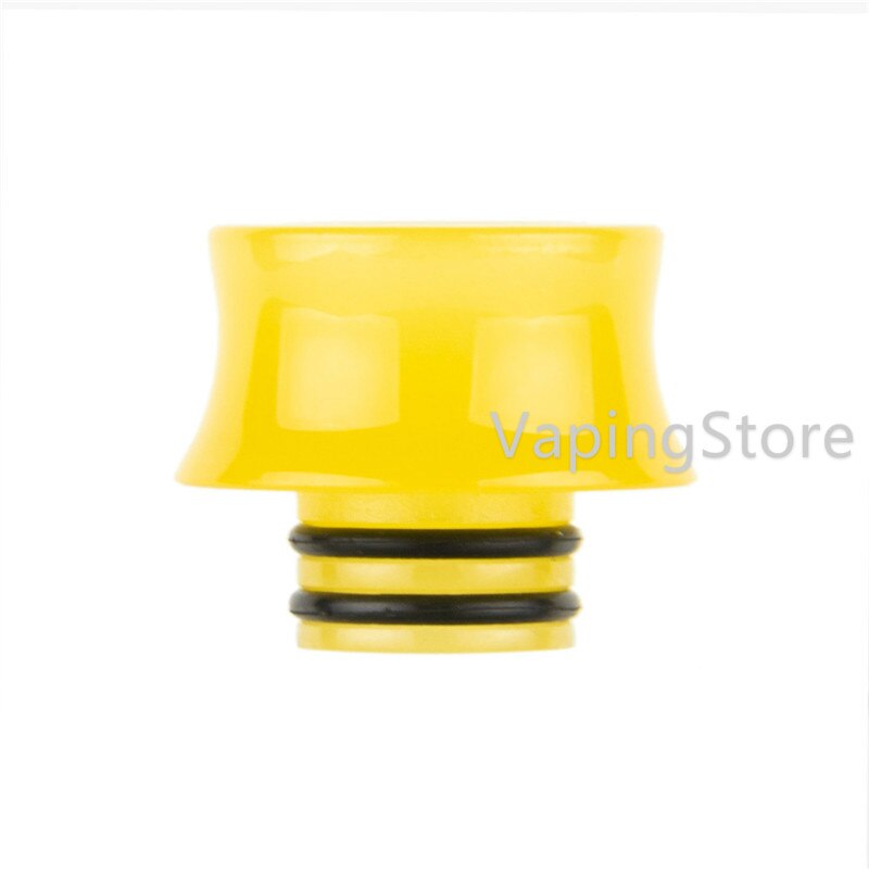 Wide Bore Recurve/V Shape Luminous Cobra Resin Epoxy 510 Drip Tip for Uwell Crown 5 V Sub Ohm Tank/Innokin AJAX/OFRF Gear RTA: Recurve Yellow