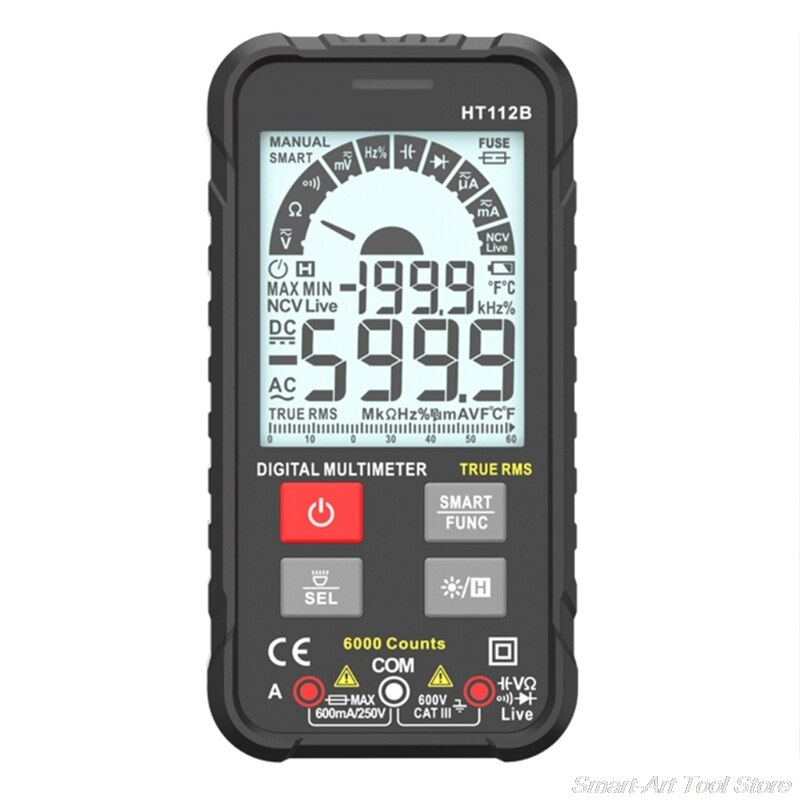 Digital Multimeter Auto 600V True Rms Battery Tester True RMS Capacitance Amp NCV Detector HT112B Advance Multimetro M09 21