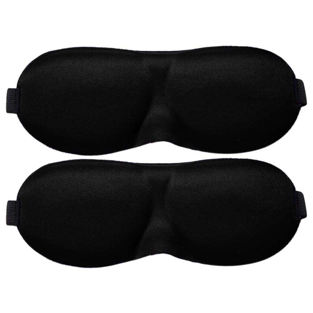 2Pcs Unisex Breathable Sleeping Eyeshade Cover Eye Mask Patch Rest Blindfold Eyepatch Night Mask Sleeping Mask: black