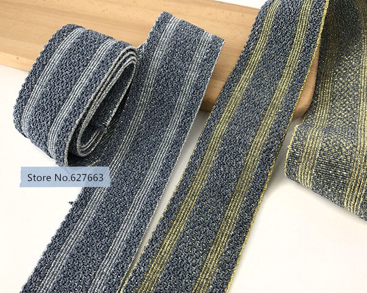Thick gold and silver decorative elastic band Flat pants waist rubber band elastic rope clothing accessories