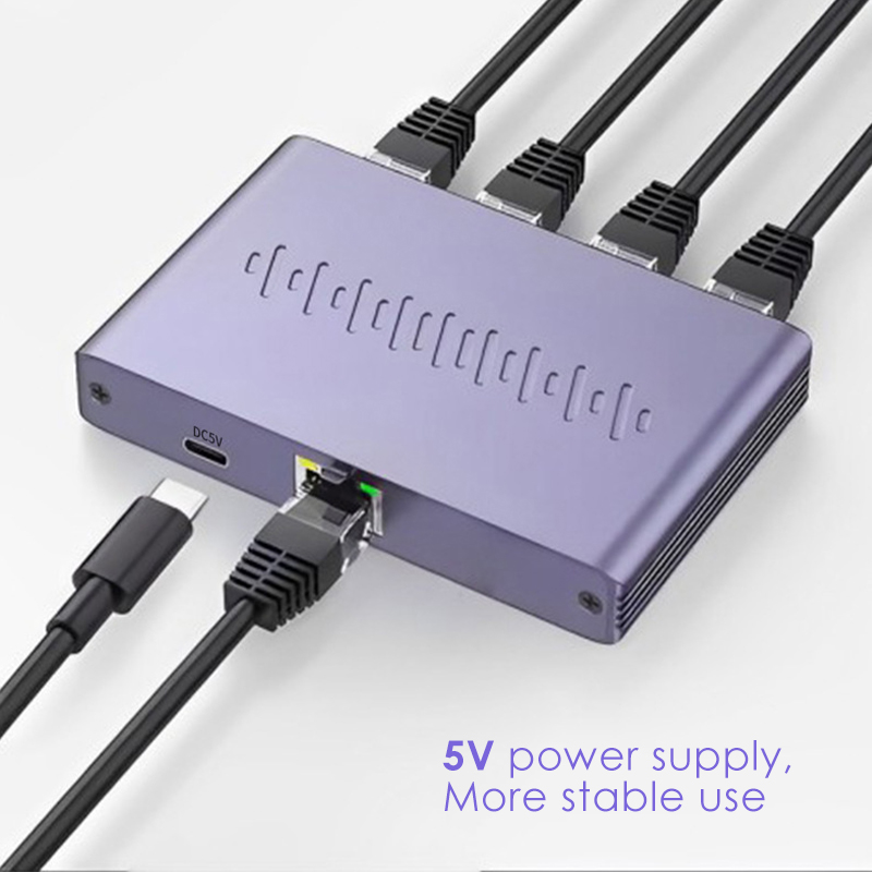 1000Mbps Ethernet 1x4 Splitter Gigabit RJ45 Cat6 LAN Internet 1 in 4 out Extension Coupler for PC Laptop Router Digital TV Box