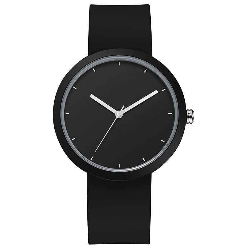 Reloj minimalista para mujer Caja de 41 mm con correa de caucho con acabado PVD