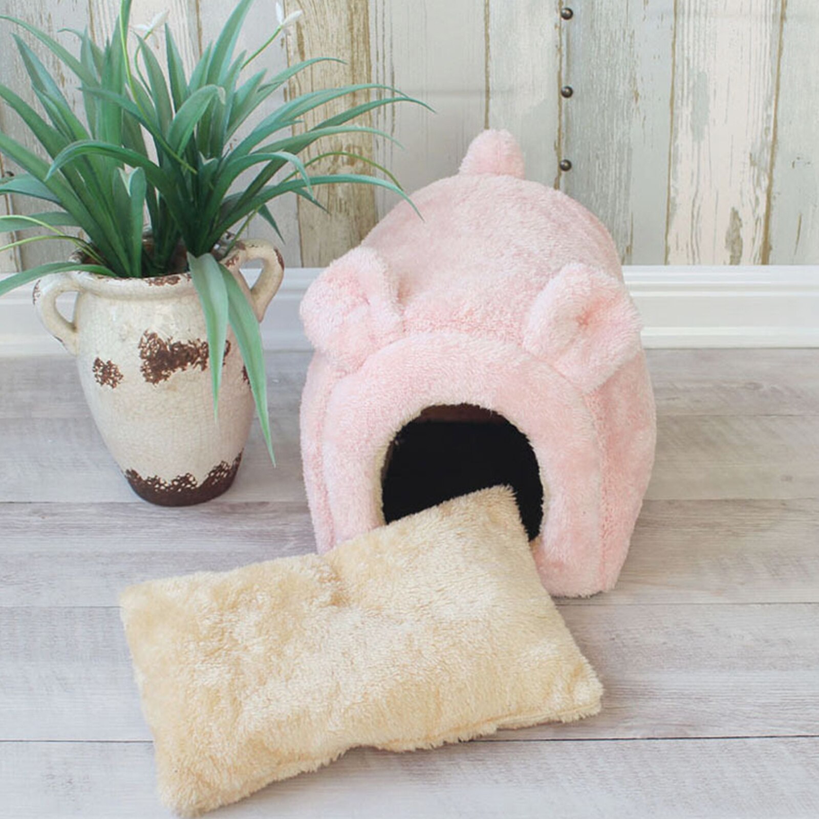 Petit chien maison chat grotte lit Teddy Chihuahua chenil épaissir chiot nid bouledogue yourte pour animaux de compagnie tente petit Animal lit avec tapis