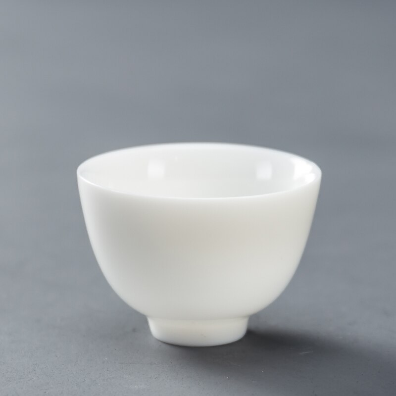Dehua White Porcelain Teacup Chinese Handmade Ceramic Tea Set Teacup Master Cup Tea Bowl Drinkware Portable Personal Single Cup: F--35ml
