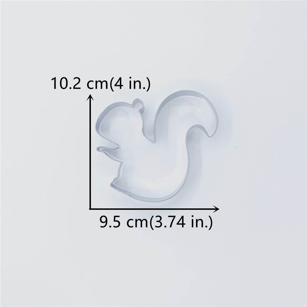 Keniao sød egern kageudstikker til børn  - 9.5 x 10.2 cm -  skovdyr kiks og fondant udstikkere - rustfrit stål
