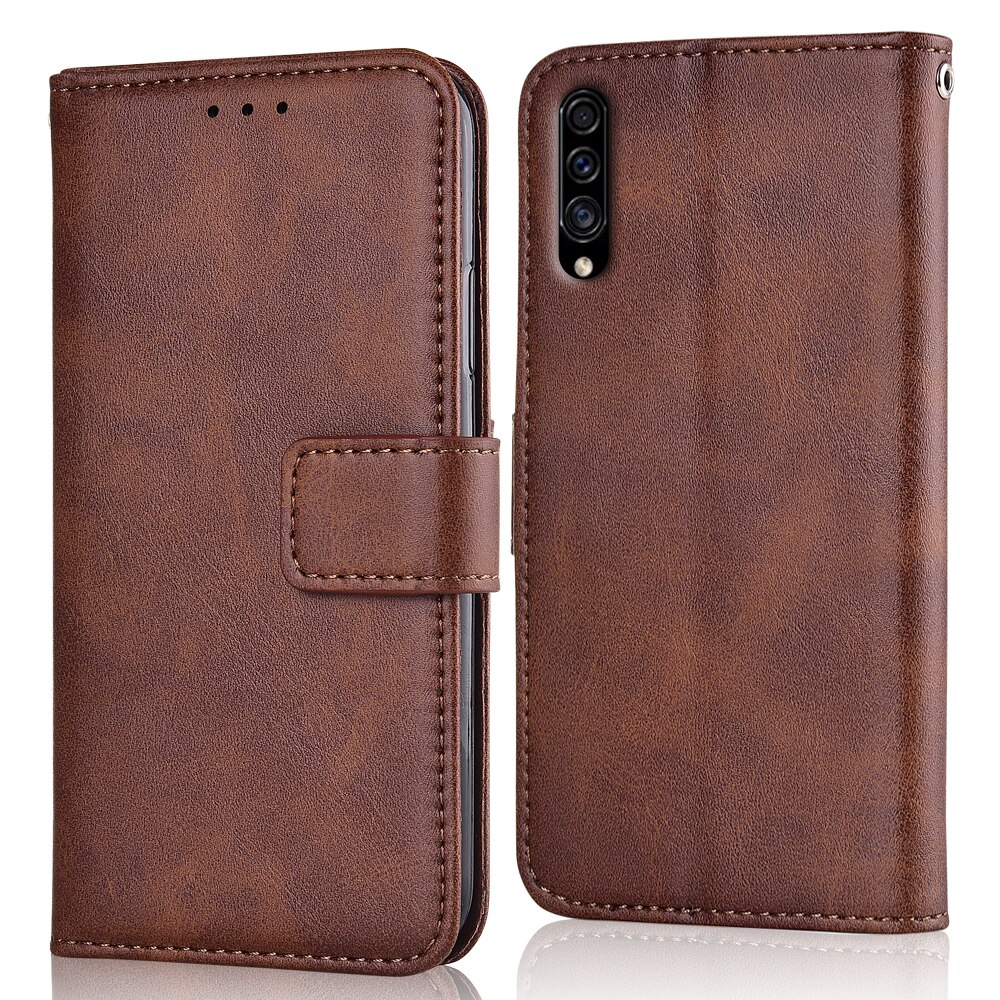 For On Samsung A30s Case Back Cover For Samsung Galaxy A30s Coque Flip Wallet Leather Case For Samsung A30s A 30s Case: niu-Brown