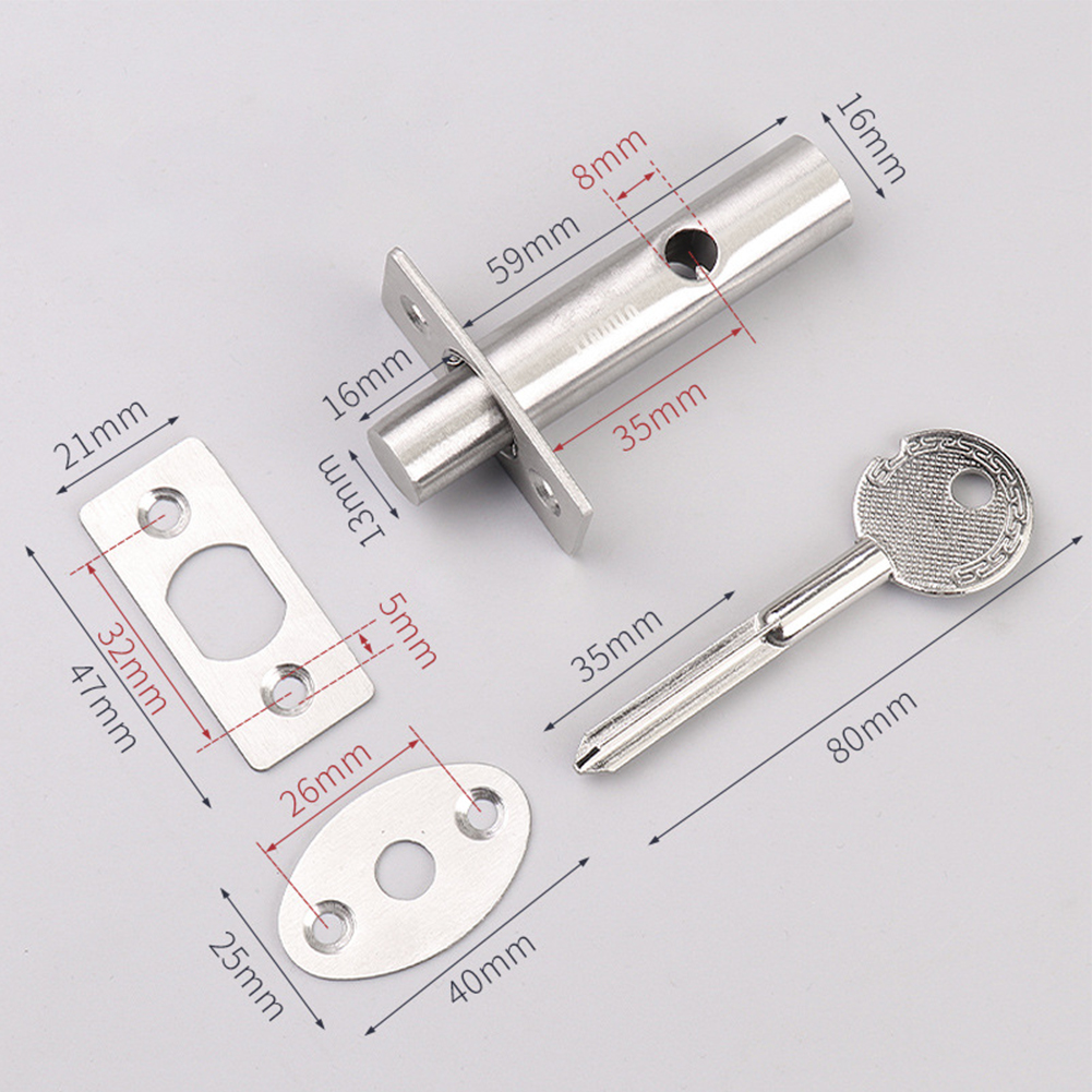 Channel Lock Tube Well Lock Access Hole Invisible Door Lock Stainless Steel Hiddens Manager Lock Well Lock Key Mortise Lock: Black & White